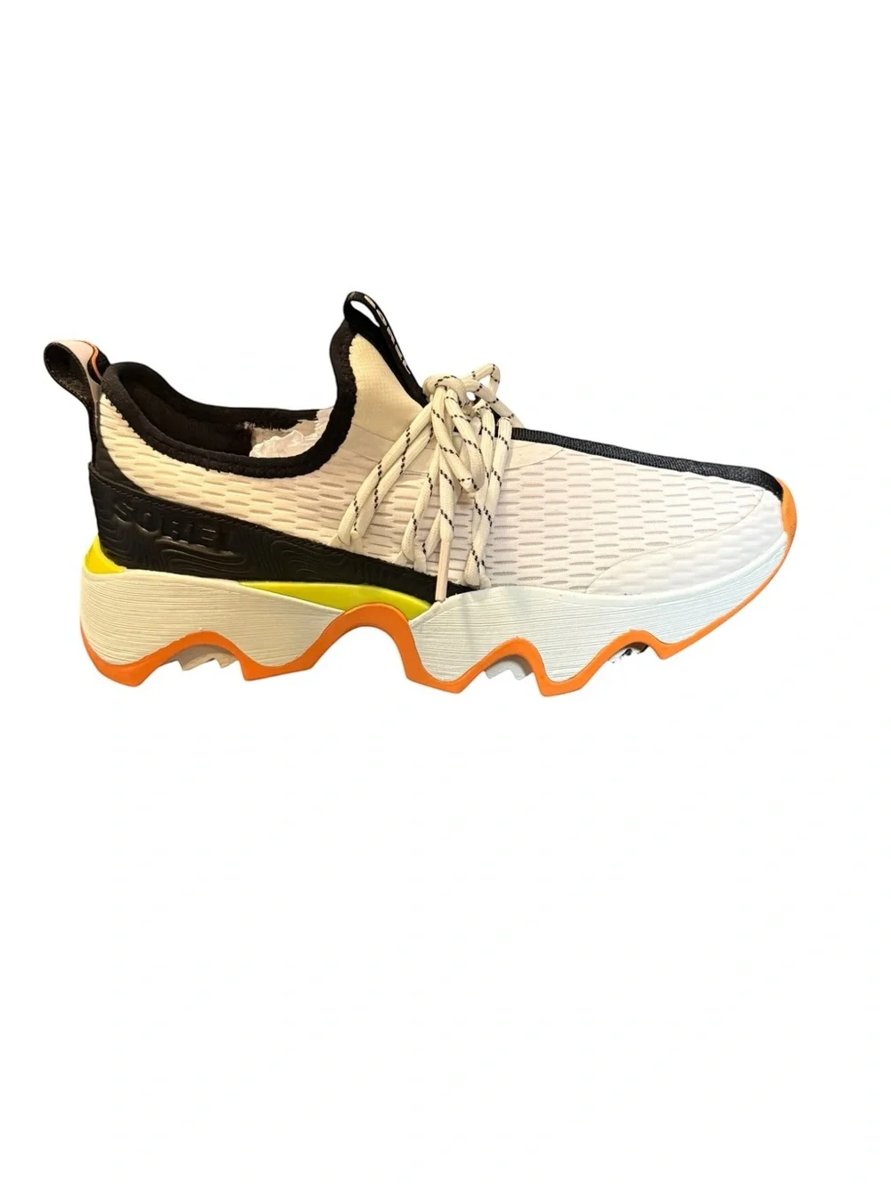 Sorel Kinetic Impact II Lace Sneakers White Black Orange Size 7